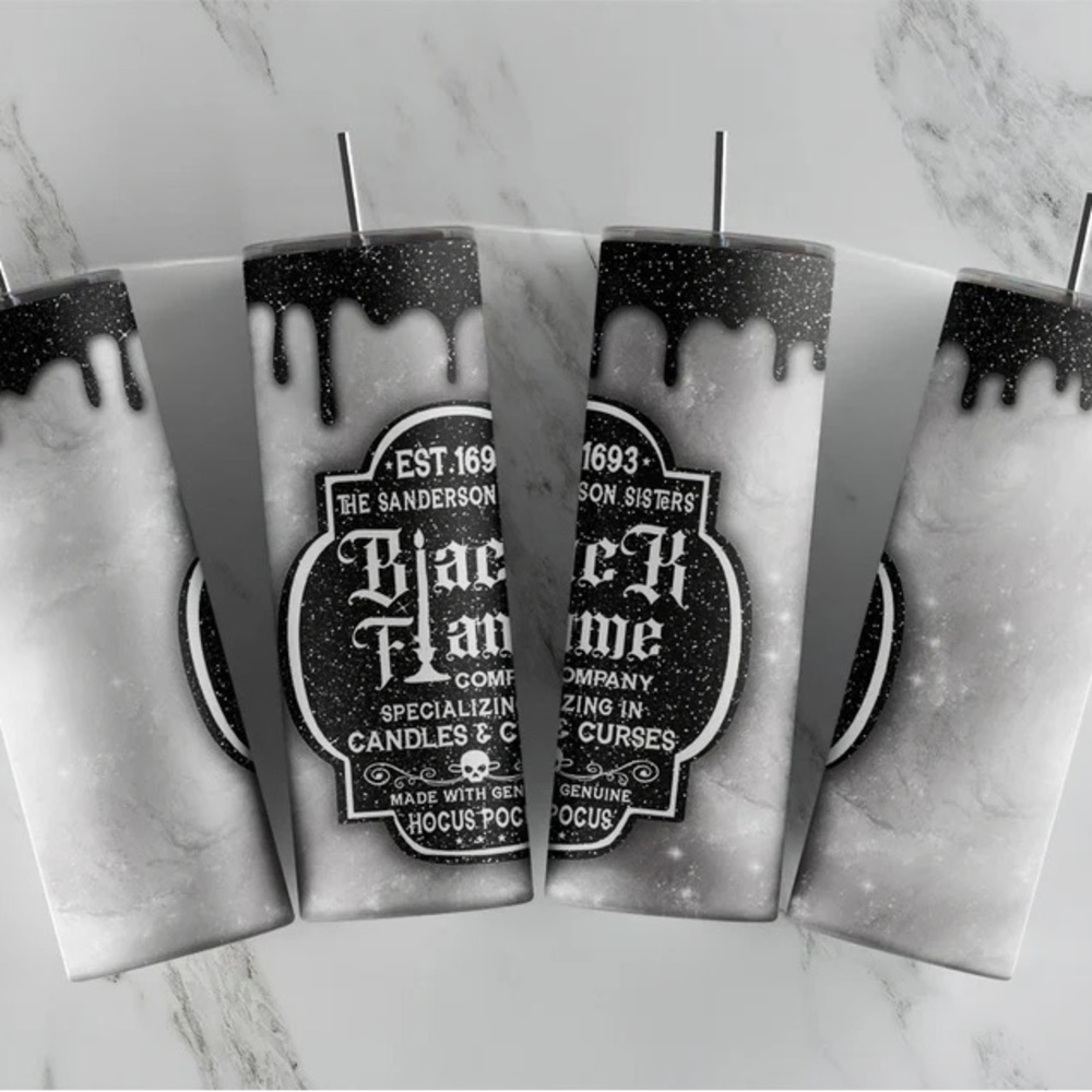 20 oz black flame tumbler